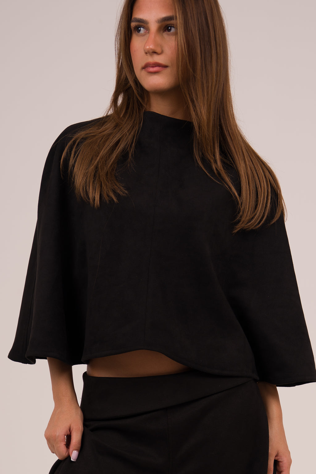 FAUX SUEDE CAPE