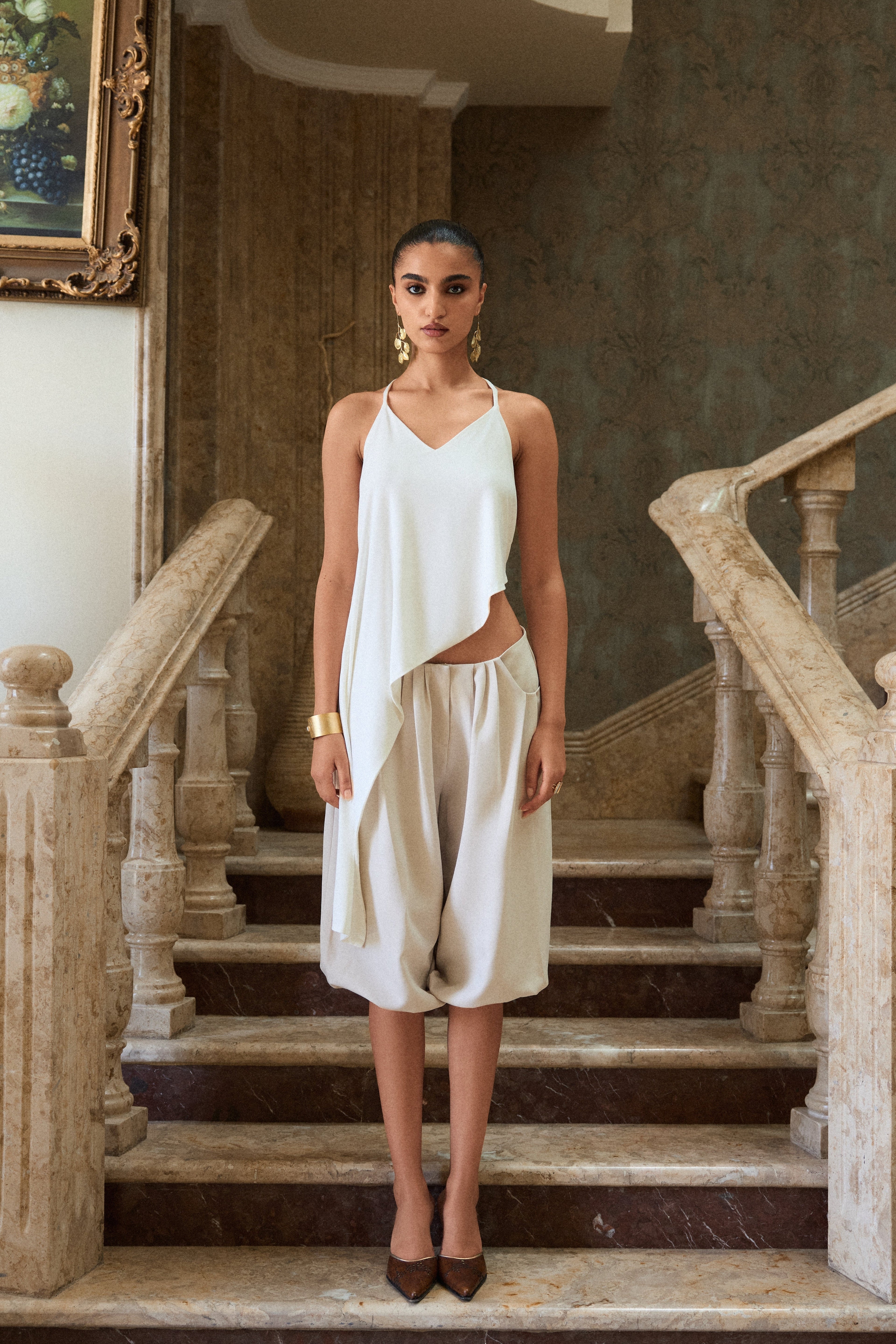 Gathered Hem Pants